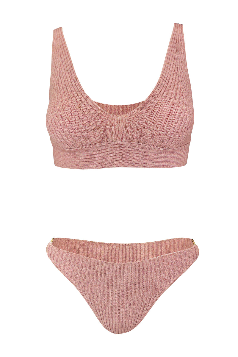 Equinox Knit Lounge Bikini Set // Blush Sands