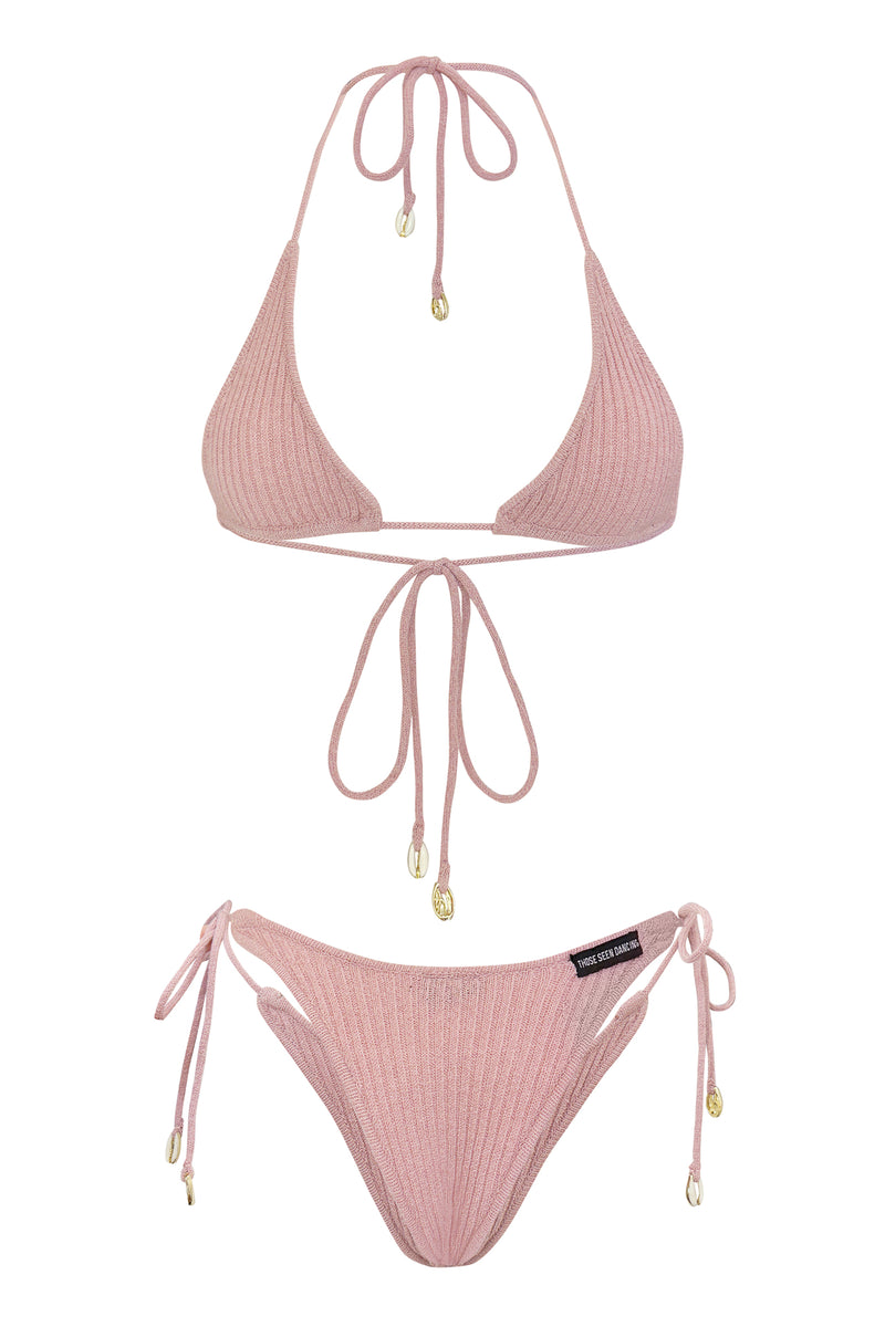 Solstice Knit String Bikini Set // Blush Sands