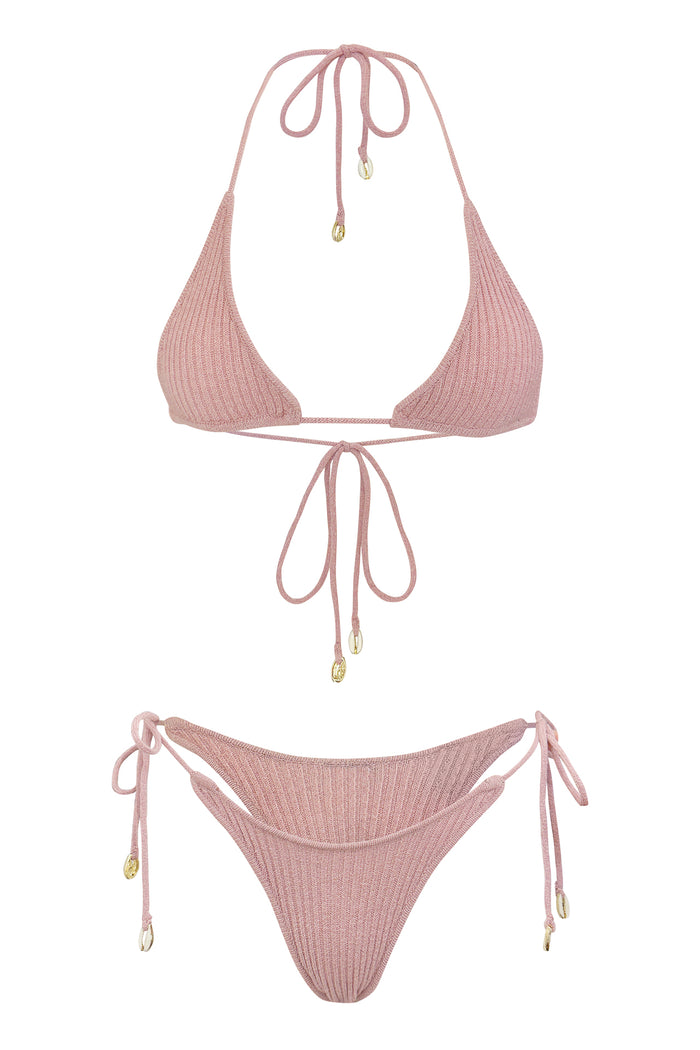 Solstice Knit String Bikini Set // Blush Sands