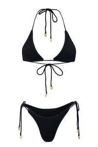 Solstice Knit String Bikini Set // Noir Tides