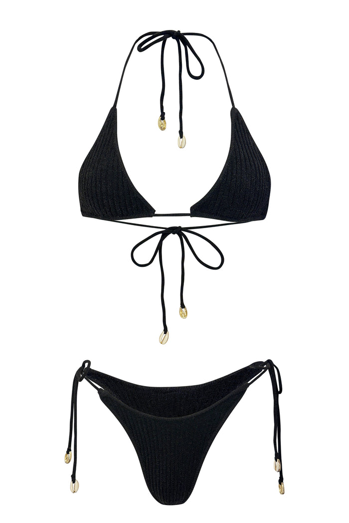 Solstice Knit String Bikini Set // Noir Tides